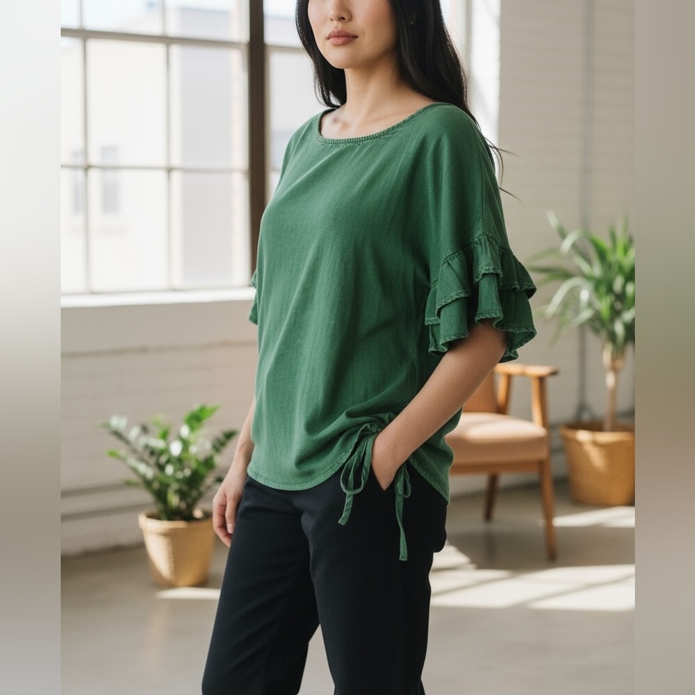 Billy T | Ruffled Sleeve Top - NWT